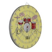 ドラムキット漫画イラストレーション ダーツボード (正面左)