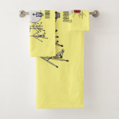 ドラムキット漫画イラストレーション バスタオルセット (インサイチュ)