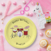 ドラムキット漫画イラストレーション ペーパープレート (パーティー)