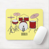 ドラムキット漫画イラストレーション マウスパッド (マウス)