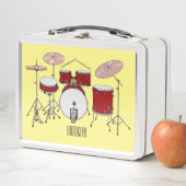 ドラムキット漫画イラストレーション メタルランチボックス (インサイチュ)