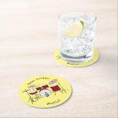 ドラムキット漫画イラストレーション ラウンドペーパーコースター (インサイチュ)