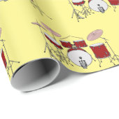 ドラムキット漫画イラストレーション ラッピングペーパー (ロールコーナー)