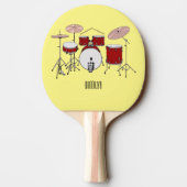ドラムキット漫画イラストレーション 卓球ラケット (裏面)