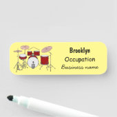 ドラムキット漫画イラストレーション 名札 (インサイチュ)