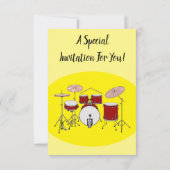 ドラムキット漫画イラストレーション 招待状 (裏面)