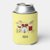 ドラムキット漫画イラストレーション 缶クーラー (缶裏面)