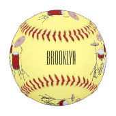 ドラムキット漫画イラストレーション 野球ボール (裏面)