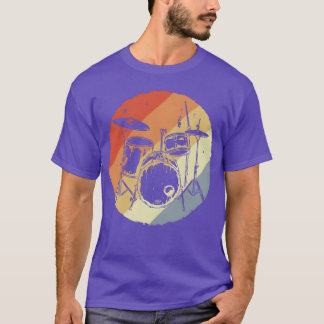 ドラムキット レトロ フレンド Tシャツ