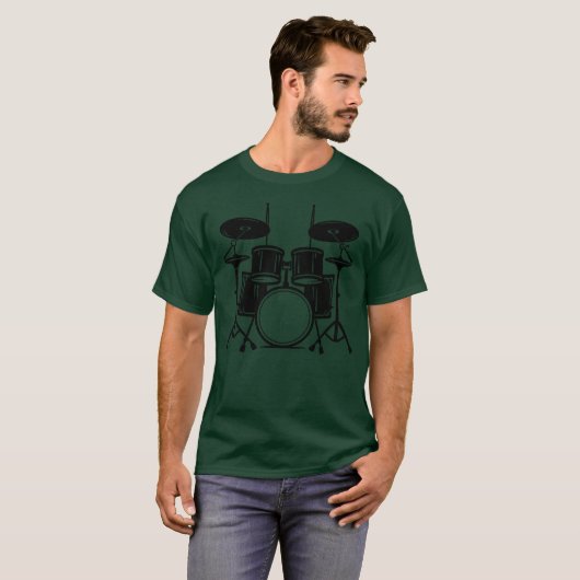ドラムキット レトロ Tシャツ (正面フル)