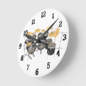 ドラムキット：壁時計 ラウンド壁時計 (傾斜)