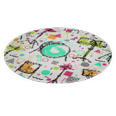 ドラムキット：水彩メンフィスレトロ。 カッティングボード (角)