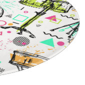 ドラムキット：水彩メンフィスレトロ。 カッティングボード (角)