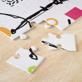 ドラムキット:水彩メンフィスレトロ。 ジグソーパズル (側面)