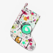 ドラムキット：水彩メンフィスレトロ。 スモールクリスマスストッキング (正面 (吊り時))