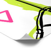 ドラムキット：水彩メンフィスレトロ。 ポスター (角)