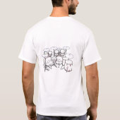 ドラムキット(黒い及び白) -二重蹴り- #2を設計して下さい Tシャツ (裏面)