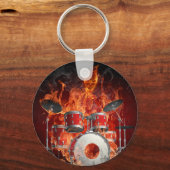 ドラムキーチェーン上のフレーミングスケルトン キーホルダー (正面)