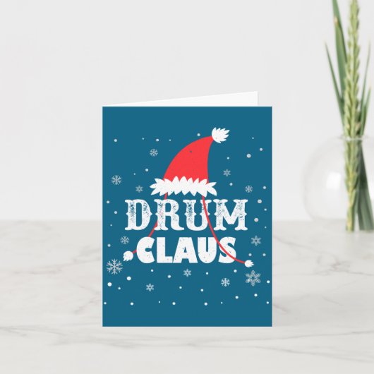 ドラムクラウス サンタ クリスマス ドラマー ロングスリーブ カード (正面)