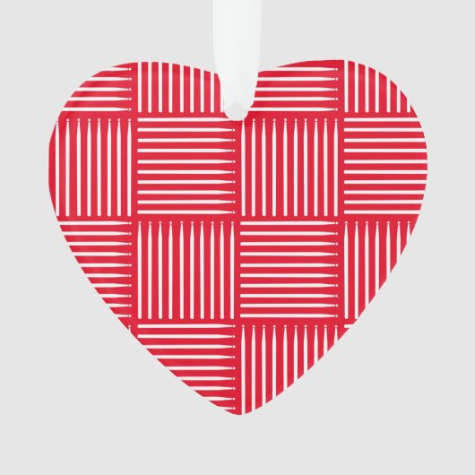 ドラムクロスハッチング赤 オーナメント (正面)