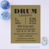 ドラムスタイリッシュレッスン広告のフライヤー チラシ (シングル)