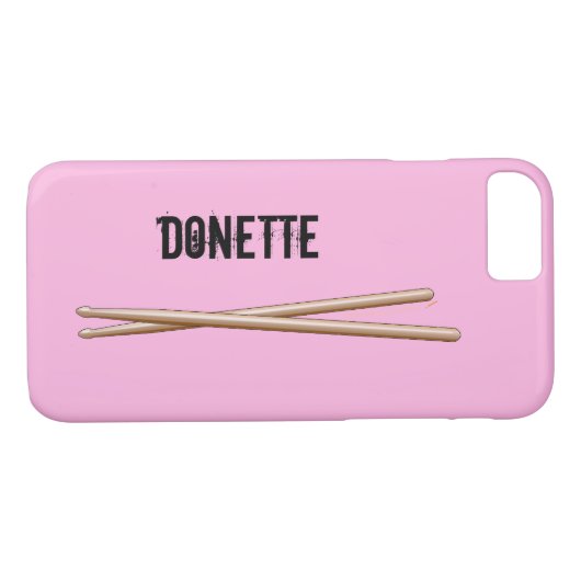 ドラムスティックのiphone 7人の場合のドラマーあなたの色、名前 Case-Mate iPhoneケース (裏面(横))