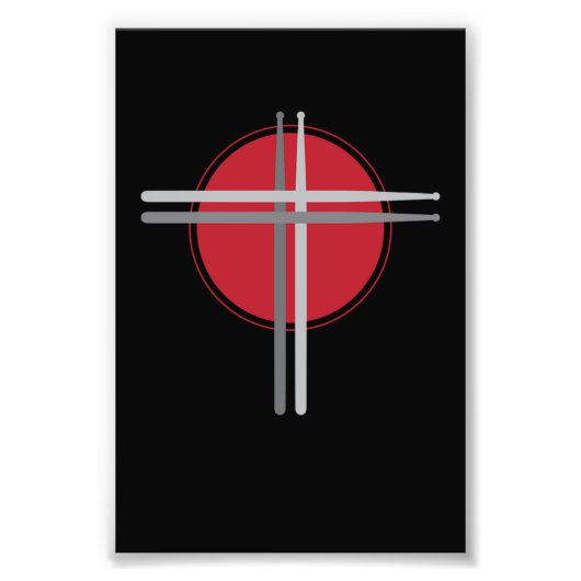 ドラムスティッククロスドラムドラム フォトプリント            (正面)