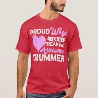 ドラムスティックドラミングドラマー妻 Tシャツ