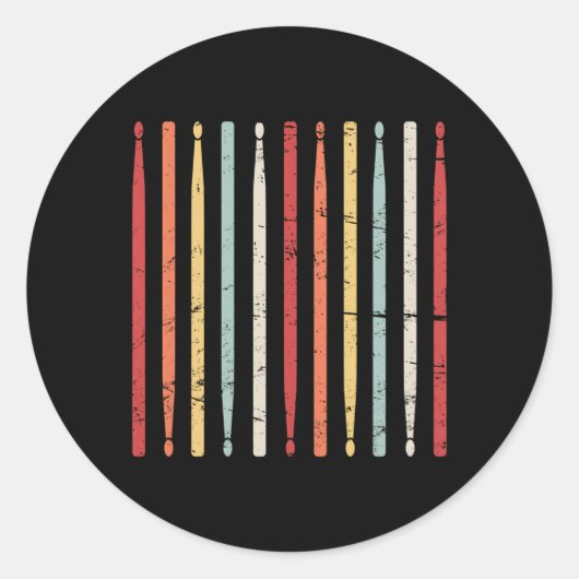 ドラムスティックパーカッション行進バンド ラウンドシール (正面)