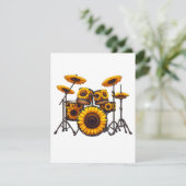 ドラムスンフラワーフラワーミュージシャン音楽フローラ エンクロージャーカード (スタンド正面)