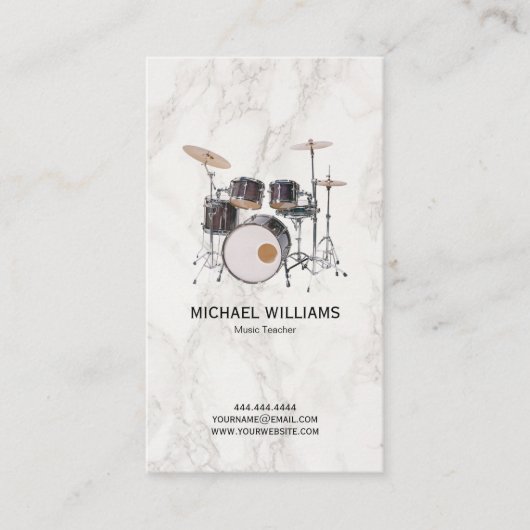ドラムス音楽先生 | ドラマースタイリッシュ 名刺 (正面)