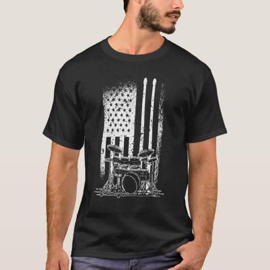 ドラムス・パーカッション・ドラマー Tシャツ (正面)