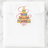 ドラムス・ラウンドのクリスマスステッカーの木 ラウンドシール (バッグ)