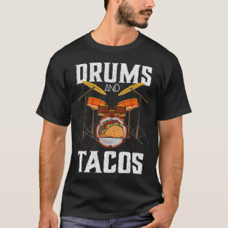 ドラムスTシャツタコスCinco de MayoミュージックドラマーT- Tシャツ
