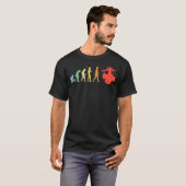ドラムズエボリューションレトロ音楽ドラマー Tシャツ (正面フル)