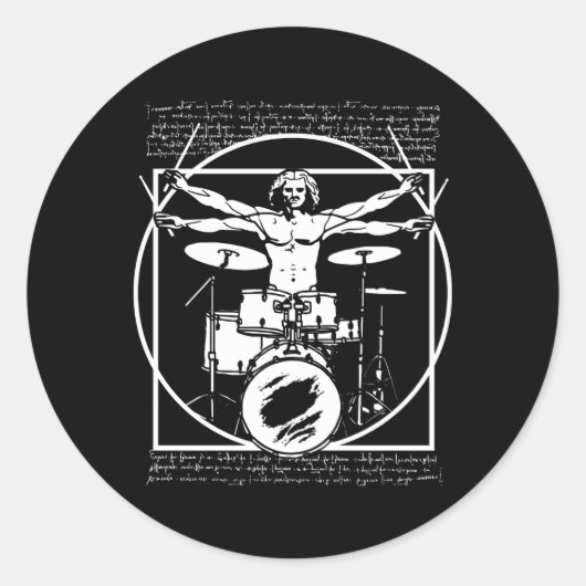 ドラムズドラムプレーヤーDa Vinci Drummer Vitruvian ラウンドシール (正面)