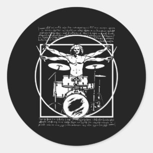 ドラムズドラムプレーヤーDa Vinci Drummer Vitruvian ラウンドシール