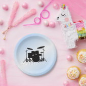 ドラムズミュージックデザインブルー ペーパープレート (パーティー)