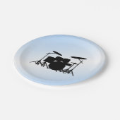 ドラムズミュージックデザインブルー ペーパープレート (アングル)