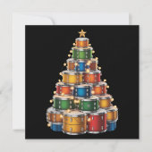 ドラムズ Xmas クリスマスツリー ドラマー シーズンカード (正面)