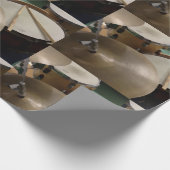 ドラムセットのシンバルとスティック ラッピングペーパー (角)