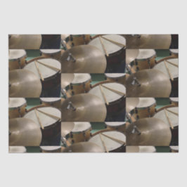 ドラムセットのシンバルとスティック 薄葉紙