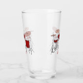 ドラムセットの漫画イラスト タンブラーグラス (左)
