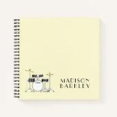 ドラムセットドラマーバンド先生ミュージシャン ノートブック (正面)