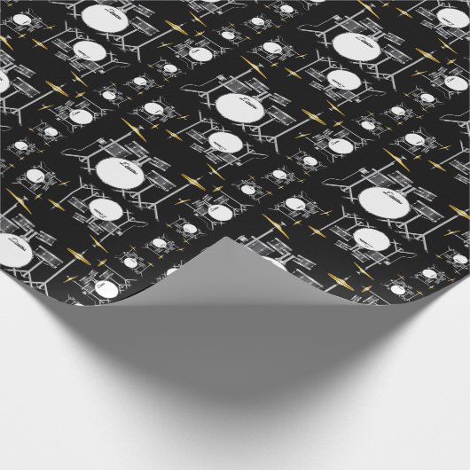 ドラムセットドラマーバンド先生ミュージシャン ラッピングペーパー (角)