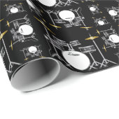 ドラムセットドラマーバンド先生ミュージシャン ラッピングペーパー (ロールコーナー)