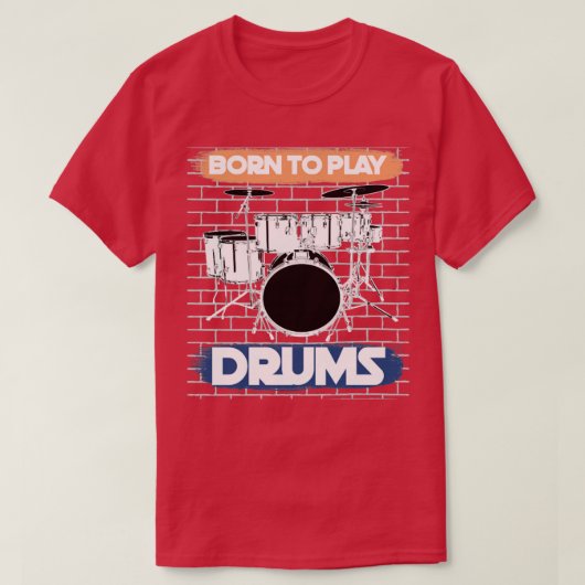 ドラムセットドラマーミュージカル楽器ドラム Tシャツ (デザイン正面)