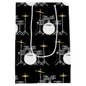 ドラムセットドラムバンド先生ミュージシャン ミディアムペーパーバッグ (裏面)