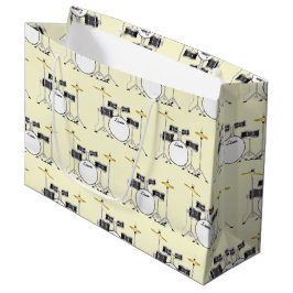 ドラムセットドラムバンド先生ミュージシャン ラージペーパーバッグ