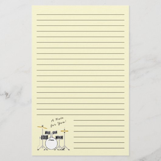 ドラムセットドラムバンド先生ミュージシャン 便箋 (裏面)